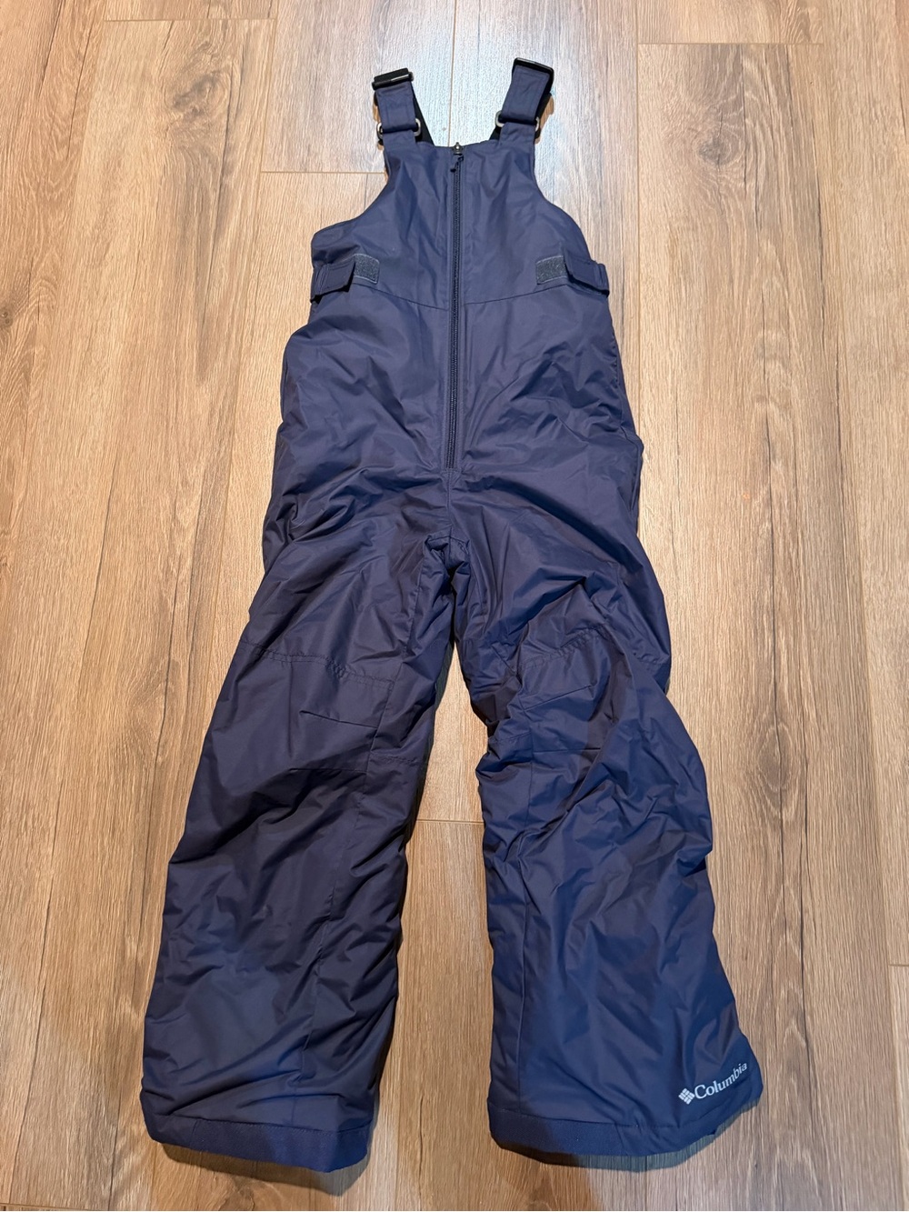Columbia Kids Navy Blue Snow Bibs Overalls 7/8 Small Waterproof Winter Ski Snow